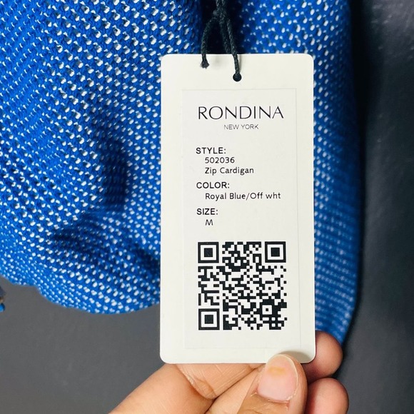 Rondina Women's Zip Cardigan Royal Blue Medium NWT - Picture 4 of 8